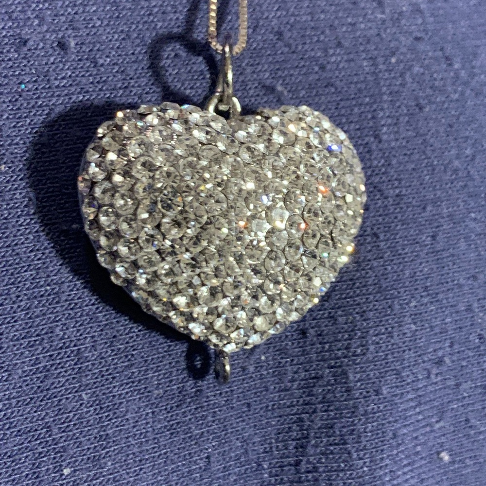 Moonlight Diamonds heart shaped necklace and 18” sterling necklace.